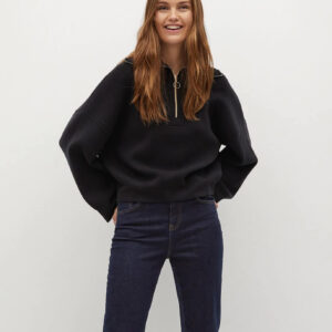 Zipper cotton sweater